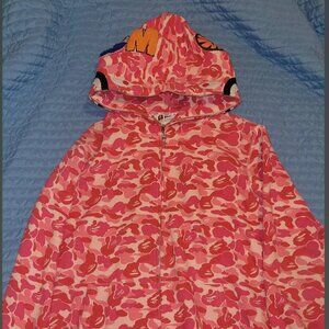 Bape camo pink full zip up hoodie large